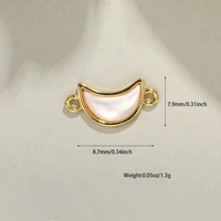 Pendentif Breloque DIY Personnalisé en Or 18K Plaqué Or, Cœur de Poisson et Croix en Coquille d'Ormeau Iridescent et Nacre, Thème Océan