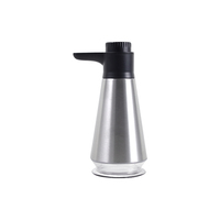 Distributeur de savon manuel en acier inoxydable et ABS, type goutte à goutte, pour comptoir, lavabo de salle de bain et évier de cuisine