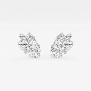 Elegantes Pendientes de Diamantes con Mosaico de Cinco Piedras de 3 Quilates con Brillo Intenso, Joyería de Lujo Ética para Mujer, para Uso Diario y Ocasiones Especiales - Product Image 3