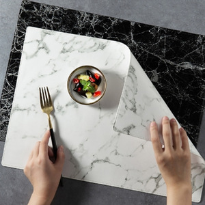 Custom Leather Dining PU Table Place Mats Heat-Resistant Anti-Skid Kitchen Table Decoration Mats <strong>Marble</strong> Leather <strong>Placemat</strong> - Product Image 2