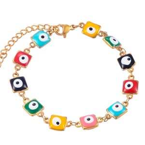สร้อยข้อมือลูกปัดเคลือบสีสำหรับผู้ชายและผู้หญิง ของขวัญ ความกว้าง 8 มม. แฟชั่นใหม่ สแตนเลสสตีล - Product Image 4