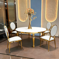 Ensemble de table de mariage dorée moderne pour salon, hôtel, événement, fête, cuisine, restaurant, banquet, vente en gros