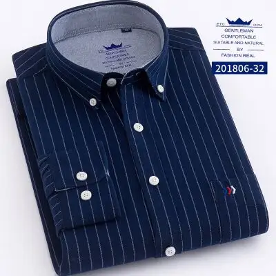 Oemtailor 100% cotone motivo a righe tessuto di raso manica intera lunghezza uomo Oxford Business camicie Casual