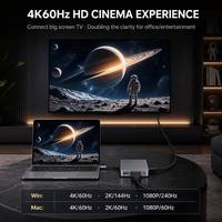 Base de Conexión USB C 3 en 1, HDTV 4K60Hz, PD100W, USB3.0 5Gbps, Sin Controladores, Aluminio, Plug and Play para MacBook, Windows, Linux, Teléfono