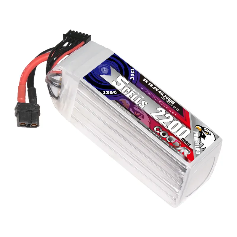 CODDAR LiPo Battery 5S 2200MAH 18.5V 130C XT60 FPV Drone RC Racing Packs Air Wing RC Plane Boat Crawler RC Hobby DIY Drone