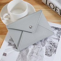 Dompet Amplop Wanita Bahan PU dengan Kancing, Desain Portabel untuk Penggunaan Sehari-hari & Hadiah, Tempat Kartu Serbaguna