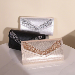 Sac de soirée en PU <span class=keywords><strong>pour</strong></span> femmes avec strass léger luxe Simple bandoulière pochette de <span class=keywords><strong>mariage</strong></span> <span class=keywords><strong>pour</strong></span> Banquet doublure en Polyester Style de mode - Product Image 1