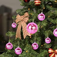 Boule disco suspendue en verre rose, décoration de Noël, vente en gros, 2CM-100CM, boule disco suspendue, cool et amusante, pour fêtes