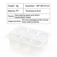 Boîte de rangement transparente pour Shaomai, de qualité alimentaire, empilable, antiadhésive, pour Shumai, boîte d'emballage circulaire pour pâtisserie congelée