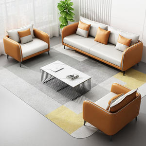 Sofá de Oficina de Cuero con Esponja de Alta Densidad, Resistente, para Reuniones y Negociaciones - Product Image 4