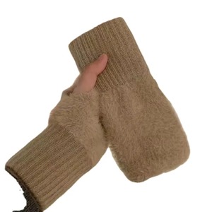 Guantes <span class=keywords><strong>de</strong></span> Invierno <span class=keywords><strong>de</strong></span> Lujo TOPSSPLQ79, Medios Dedos, Color Sólido, Nuevo - Product Image 5