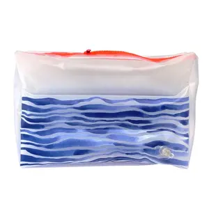 Hot Selling Aangepaste Reizen Pvc Opblaasbare Cosmetische Verpakking Zak Met Rits Zomer Pouch