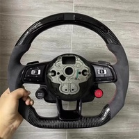 Volant Personnalisé en Demi-Cuir et Fibre de Carbone, Accessoires Automobile pour VW Volkswagen Golf R 5 6 7 MK5 MK6 MK7 GTI Passat CC
