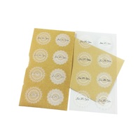 Autocollants transparents ronds en forme de cœur et de nœud en dentelle pour bricolage, cadeau de mariage, 1 feuille/paquet
