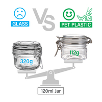 Pot en PET transparent de 120 ml (4 oz) avec couvercle à bascule hermétique incassable, sans BPA, durable, pour la conservation de la fraîcheur, récipient alimentaire pour beurre de cacahuète