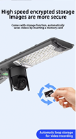 Réverbères solaires intelligents de sécurité extérieure IP65 1080P 5 millions de pixels 4G WIFI Carte SIM avec caméra de vidéosurveillance 300W 500W