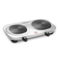 Cuisinière électrique portable Sokany, plaque chauffante double solide, cuisinière électrique à 2 brûleurs, cuisinière à induction