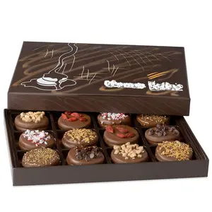 Cajas de embalaje de lujo con rejillas de papel, caja de dulces de grado alimenticio, chocolate, bonbon, trufa, regalo