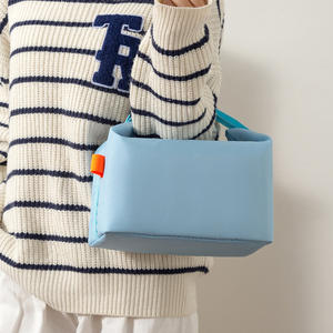 Sac à lunch isotherme pliable, glacière bento pour le bureau, les étudiants, le pique-nique, rose, beige, bleu, violet, gris, vert armée, jaune - Product Image 3