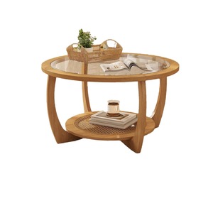 Mesa de centro para el hogar, mesa de té, bandeja para té, para apartamento pequeño, estilo moderno de lujo ligero, de pie, para balcón, de vidrio redondo, pequeña - Product Image 5