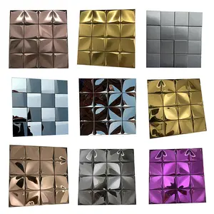 Waterproof Peel And Stick Glass Mosaic Tile Irregular Colorful Loose Stained Mosaic Tile Ceiling