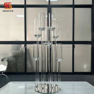 เชิงเทียนแก้วคริสตัล 8 หัว LEDA สำหรับตกแต่งโต๊ะงานแต่งงานและวันวาเลนไทน์ - Product Image 4