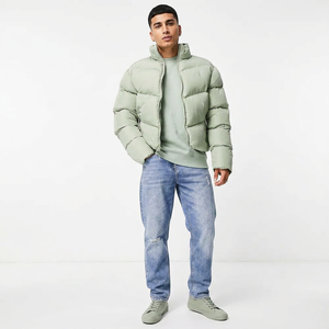 Blouson matelassé personnalisé en toile pour homme, grande taille, noir, respirant, séchage rapide, collection hiver, style urbain, excellent - Product Image 1