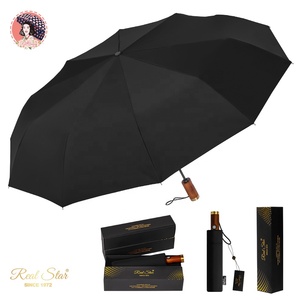 <span class=keywords><strong>Parapluie</strong></span> pliant automatique de <span class=keywords><strong>luxe</strong></span> pour <span class=keywords><strong>homme</strong></span>, marque Real Star, manche en bois de haute qualité, personnalisable - Product Image 1