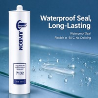 JUNBOM 7132 Adhésif silicone acétique translucide étanche pour aquariums, vitrines et décorations – Produit d'étanchéité d'usine