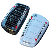 Couverture de clé de voiture en fibre de carbone ABS coque de support de voiture couverture à distance accessoires de style de voiture pour Audi A1 A3 A4 A5 Q7 A6 C5 C6