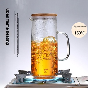 Cool <strong>White</strong> Glass Cold Water <strong>Kettle</strong> with Lid Large Capacity Heat-Resistant Juice Pot Tea Pot for Household Use Tea Set - Product Image 4