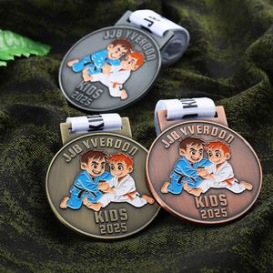 Custom Medal Enamel Antique Jiu Jitsu Judo Medals Sports Metal Zinc Alloy 3D Cartoon <b>Kids</b> Children School Medals Custom Logo - Product Image 5