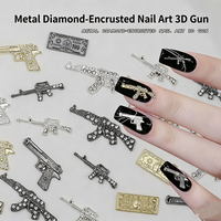 Breloques 3D en alliage métallique Zodiaque pour nail art, lettres mélangées, décorations pour coques de téléphone, accessoires DIY pour ongles