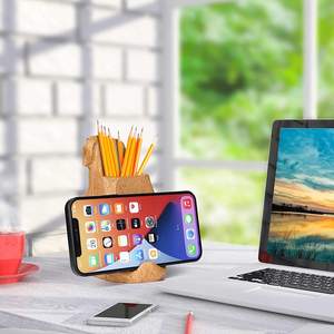 Statues d'animaux pour la maison, décoration en résine, dinosaure, organisateur <span class=keywords><strong>de</strong></span> bureau, porte-stylos et porte-crayons avec support pour téléphone - Product Image 4