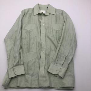 <span class=keywords><strong>Camisa</strong></span> <span class=keywords><strong>Guayabera</strong></span> frontal plisada con cuatro bolsillos de <span class=keywords><strong>manga</strong></span> <span class=keywords><strong>larga</strong></span> de lino 100% de alto grado para hombres - Product Image 4