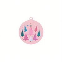 Juego de Adornos Navideños de Madera Personalizados de Alta Calidad, Diseño de Árbol, Impresión Digital a Todo Color, Estilo Italiano