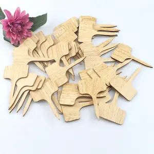T-Type Bamboo Succulent Tags Wooden Plant Skewers Labels for Garden Marker Plant Seed Sign