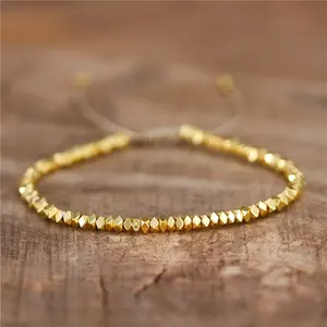 Simple New Fashionable Metal Beads Adjustable Beads Bracelet Minimalist Tibetan Beaded Bohemia Bracelets For Women Wholesale
