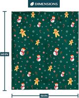 Couverture de jet de flanelle imprimée de pain d'épice de Noël de jet de cabane d'hiver chaude en peluche douce