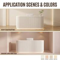 Ensemble de mobilier de salon de beauté intelligent à lattes avec haut-parleur à chargement sans fil 15W, en contreplaqué E0, entièrement assemblé, solution tout-en-un pour salon