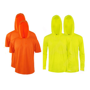 เสื้อทำงานแบบกำหนดเองสำหรับผู้ชาย สีเหลืองสะท้อนแสง แห้งเร็ว สำหรับงานจัดสวน พร้อมหมวก - Product Image 1