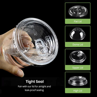 Vasos de Plástico en Forma de U Personalizados con Tapas, 95 mm, Fondo Redondo, Vasos Desechables de PET en Forma de U para Té de Burbujas, Boba, Café y Bebidas, Venta al Por Mayor