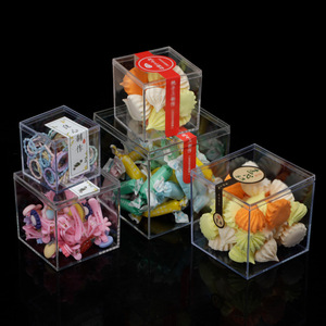 Cubo cuadrado de acrílico portátil, caja transparente pequeña con tapas para regalo, almacenamiento de dulces, maquillaje, joyería, recuerdo de fiesta, contenedor de galletas - Product Image 2