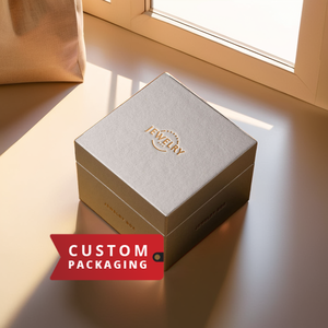 Caja de joyería con logotipo Debossed, embalaje de lámina de oro de lujo, Cajas de Regalo de joyería impresas personalizadas - Product Image 1