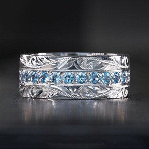Anello con Motivo a Foglia di Grano, Design Classico per Uomini e Donne - Product Image 3