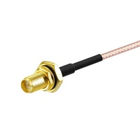 Cable RF RG316 con conector RP-SMA macho recto a conector RP-SMA hembra con junta tórica impermeable, cable flexible de 10 cm de longitud