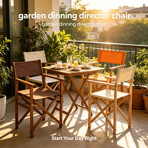 Chaise de directeur pliable en bois la mieux notée avec siège en toile durable pour cour, patio et activités de repas en extérieur - Product Image 2