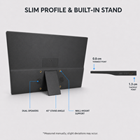Moniteur portable réglable de 15,6 pouces avec support USB C, écran secondaire pour le bureau
