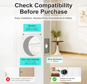 Kunci Pintu Pintar Tuya Eropa yang Dapat Disesuaikan, Bahan Aluminium Alloy, Tombol Pintar, Baterai Isi Ulang, untuk Pembukaan Kunci Sidik Jari Cloud untuk Airbnb - Product Image 4