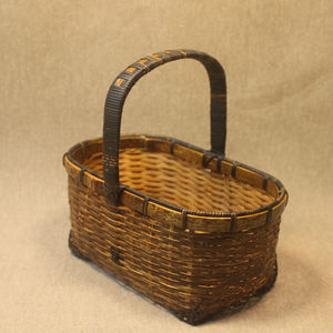 Purple <b>Bamboo</b> Woven <b>Basket</b> 23x12x8cm Rectangle Storage <b>Basket</b> For Kitchen Fruit Tea Set Organizing Handicrafts - Product Image 4